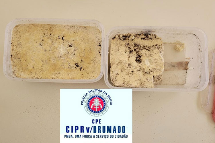 Cocaína apreendida: Foto: Polícia Rodoviária Estadual
