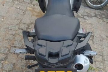 Moto recuperada. Foto: Polícia Militar