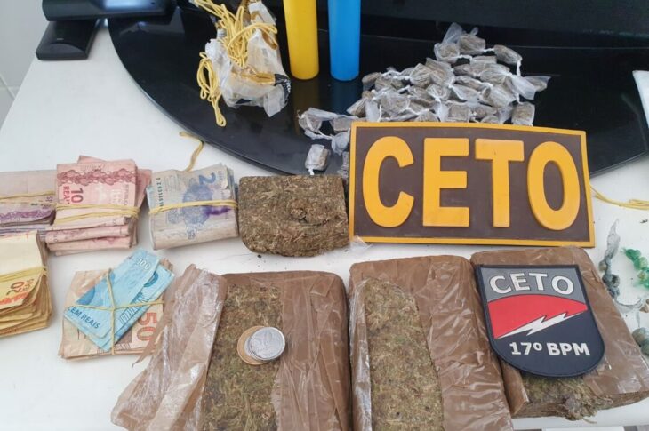 Material apreendido. Foto Polícia Militar