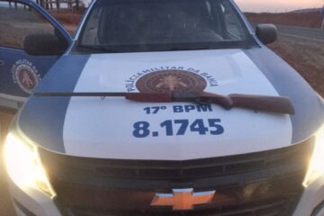 Arma apreendida em Iuiu. Foto: Polícia MIlitar