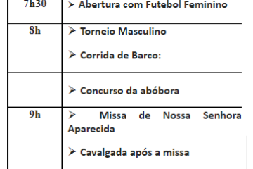 Programação. Foto: Prefeitura de Carinhanha