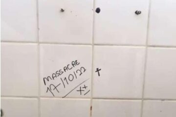 Frase em colégio. Foto: reprodução rede social