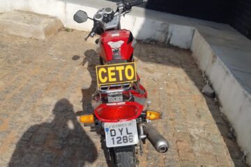 Moto recuperada. Foto: Polícia Militar