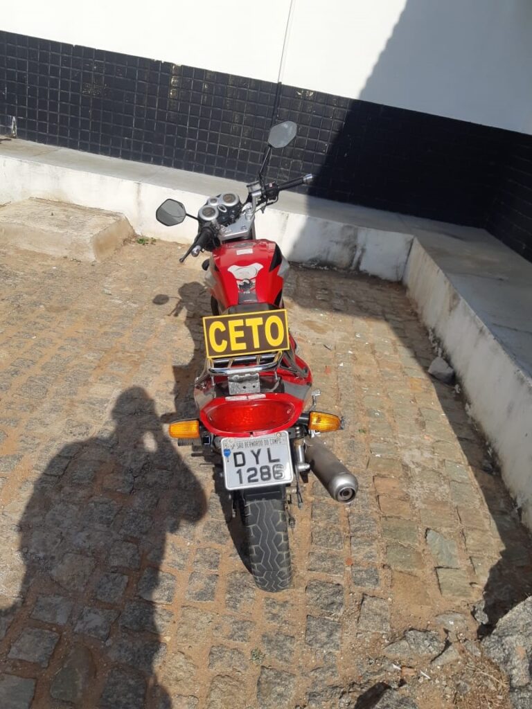 Moto recuperada. Foto: Polícia Militar