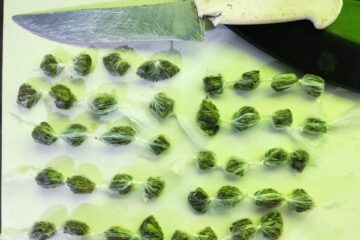 Faca e droga. Foto: reprodução Polícia Militar