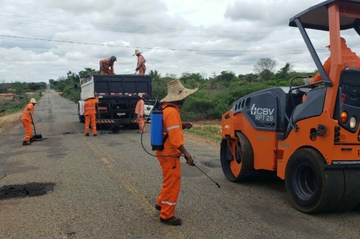Manutenção da rodovia. Foto: reprodução Ivana Bastos