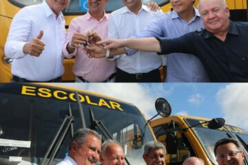 Entrega de ônibus. Foto: AScom