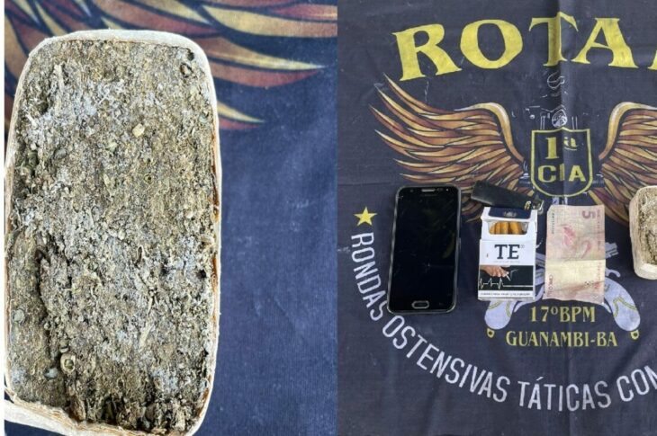 Droga apreendida em Guanambi. Foto: Reprodução Polícia Militar