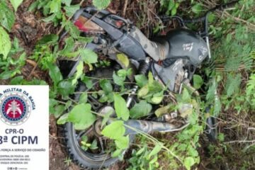 Moto encontrada em Feira da Mata. Foto: Reprodução Polícia Militar