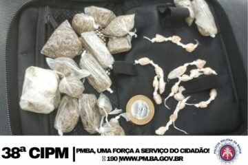 Homem é preso com drogas. Foto: Reprodução Polícia Militar