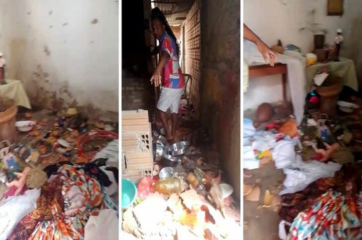 Ato de vandalismo na tenda. Foto: Reprodução Achei Sudoeste