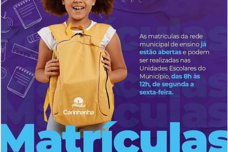 Matrícula aberta em Carinhanha. Foto: Reprodução