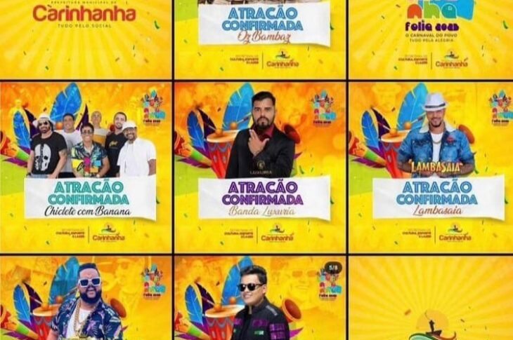 Programação do Carnaval 2023. Foto: Reprodução Prefeitura de Carinhanha