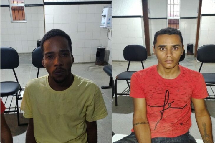 Marcos e Gustavo foram presos em Candiba. Foto: Reprodução Polícia MIlitar