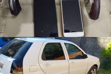 Armas, celulares e carros apreendidos. Foto: Polícia Militar