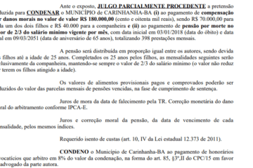 Decisão do Juiz de Carinhanha