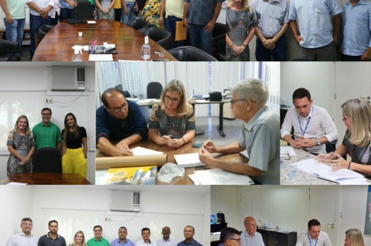 Ivana com presidente Alex Futuca; na Embasa com o presidente Leonardo Góes e secretária de Infraestrutura Hídrica e Saneamento do Estado, Larissa Moraes, acompanhada de prefeitos e lideranças dos municípios de Iuiu, Ibitiara, Lençóis, Guanambi, Feira da Mata e Pindaí.