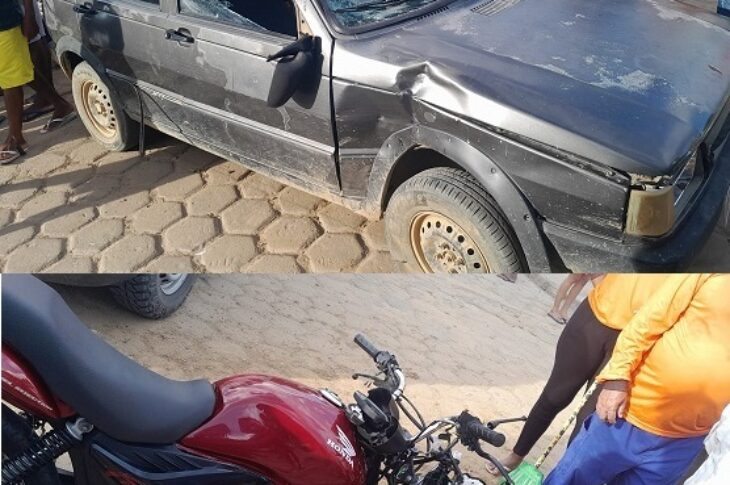 Acidente entre carro e moto em Malhada. Foto: Reprodução Rede social