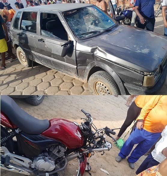 Acidente entre carro e moto em Malhada. Foto: Reprodução Rede social
