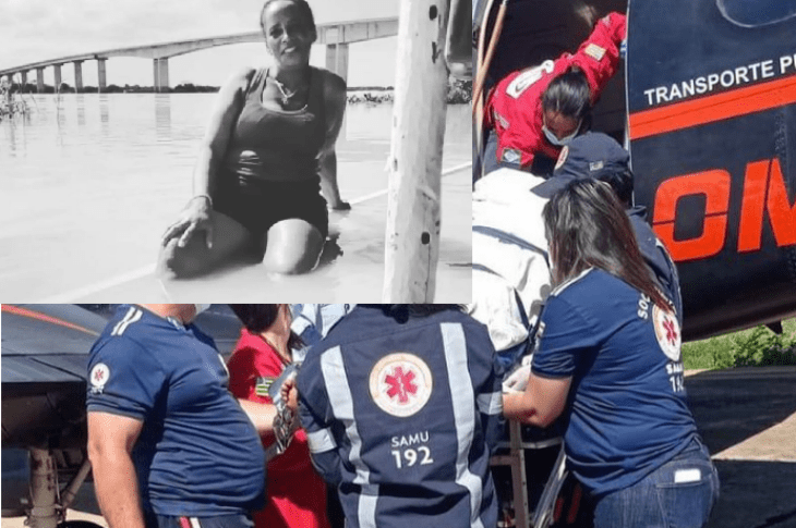 Neide sendo transferida para Salvador. Foto: reprodução Bom Jesus da Lapa Notícias