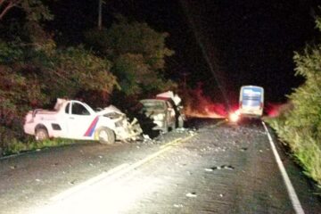 Colisão na BA-617 deixa três mortos. Foto: PM