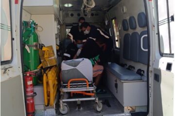 Samu atendendo no local. Foto: Polícia Militar