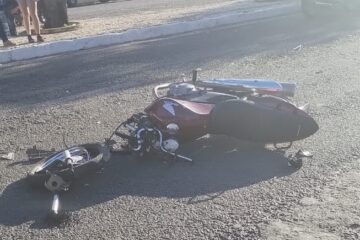 Moto envolvida no acidente. Foto: Smtran