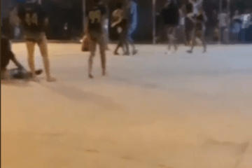 Confusão na quadra da Barrinha. Foto: reprodução