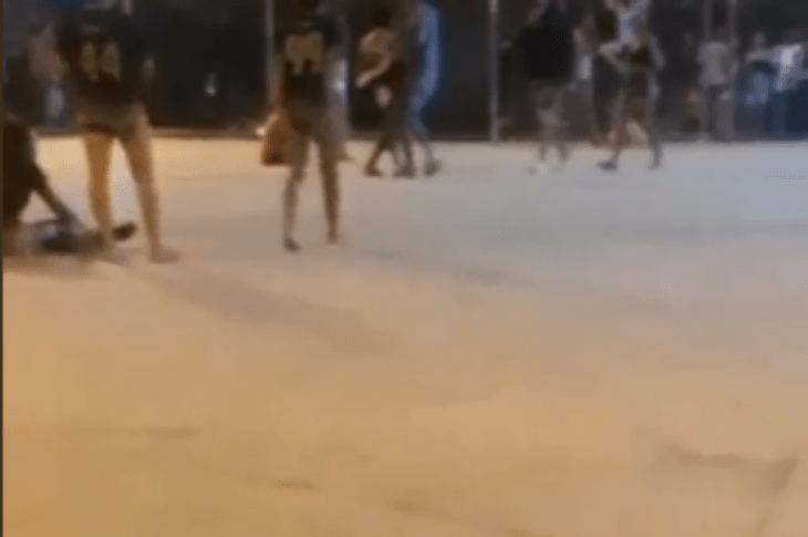 Confusão na quadra da Barrinha. Foto: reprodução