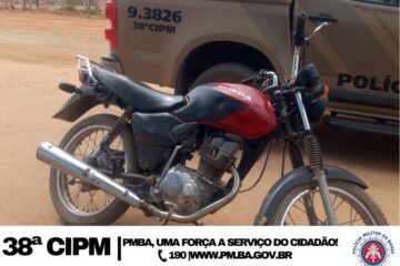 Moto apreendida com adulteração. Foto: Polícia Militar
