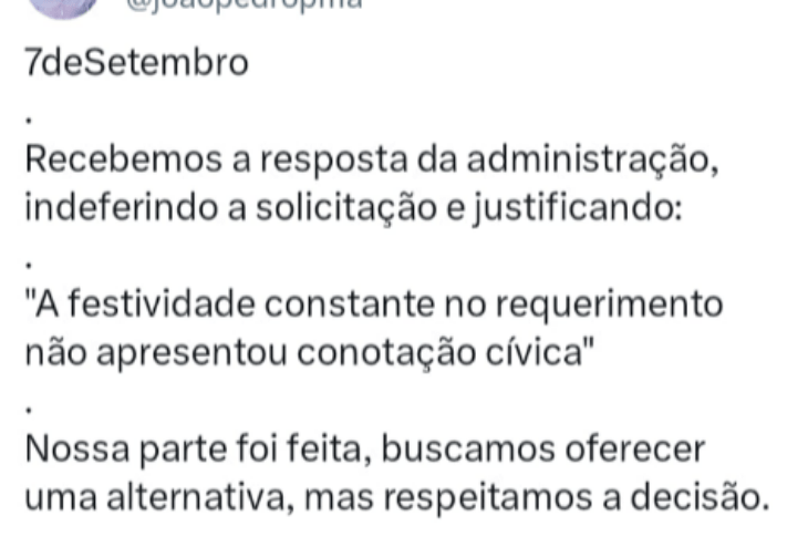 Publicação de João Pedro. Imagem reprodução