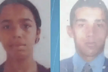 Vítima de feminicídio e autor.