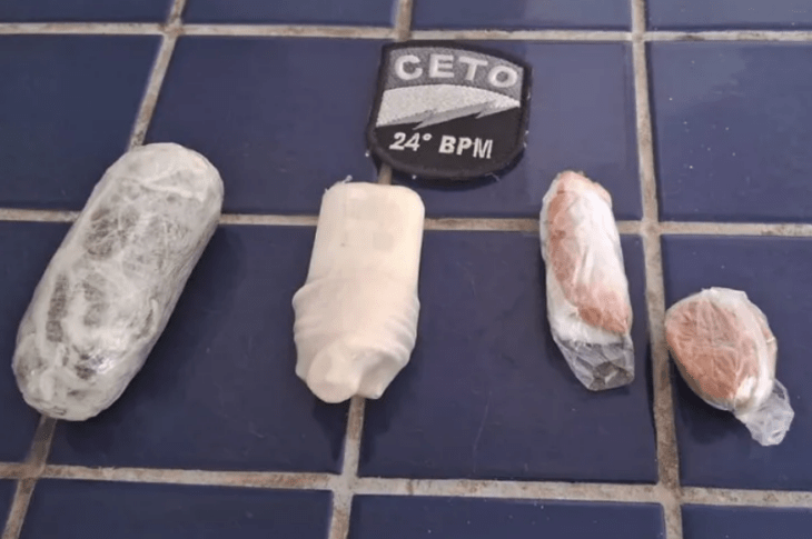 Droga apreendida na entrada do presídio de Brumado. Foto: Polícia