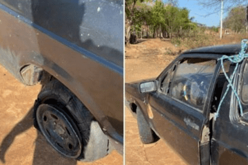 Carro recuperado em Palmas de Monte Alto. Foto: Portal Vilson Nunes
