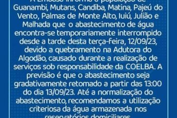 Comunicado da Embasa