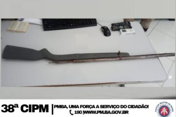 Espingarda apreendida. Foto: 38ª CIPM