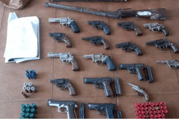 Armas e munições apreendidas. Foto: divulgação