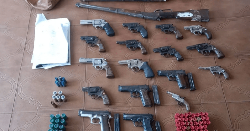 Armas e munições apreendidas. Foto: divulgação