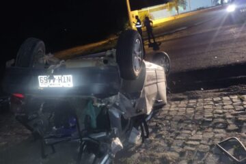 Carro envolvido em acidente. Foto: SMtran