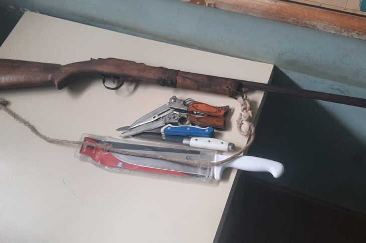 Armas apreendidas em Licínio de Almeida. Foto: Polícia Militar