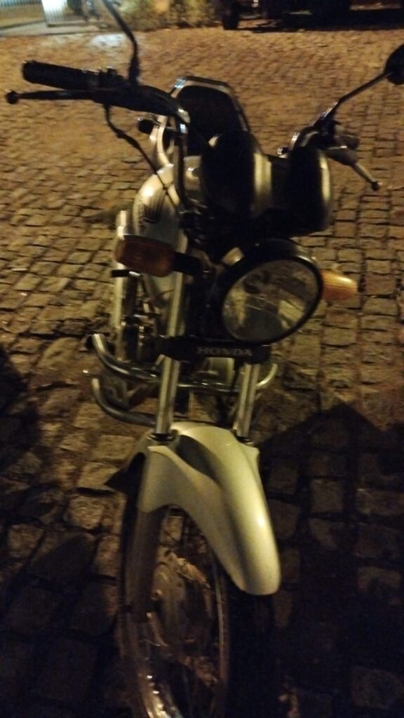 Moto recuperada. Foto: Polícia Militar