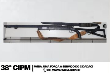 Espingarda apreendida em Serra do Ramalho. Foto: Polícia Militar