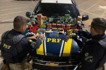 A carga não identificada foi apreendida na BR-060, Recanto das Emas - (crédito: Comunicação Social da PRF/ Divulgação)