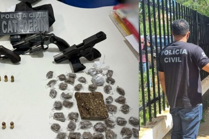 Material apreendido em Lagoa Real. Foto: Polícia Civil