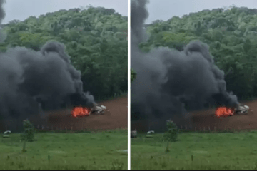 Avião cai na região metropolitana de Salvador. Reprodução
