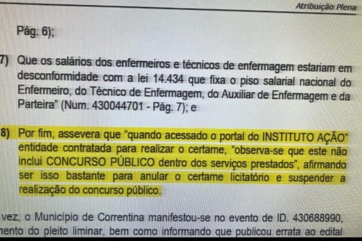 Irregularidades apontadas