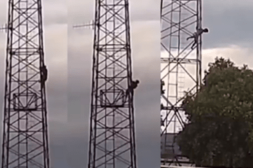 Homem cai de torre. Foto: reprodução