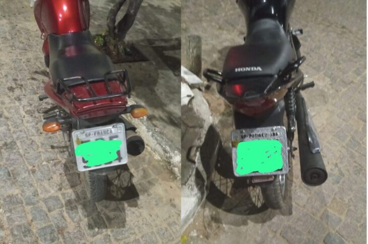 Motos que o homem teria tentado furtar. Foto: Polícia Militar