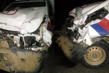 Ambulância que bateu em um cavalo. Foto: reprodução