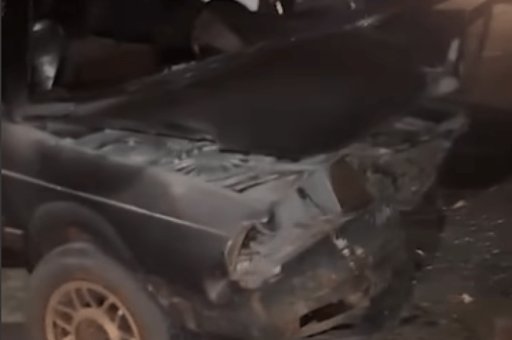 Carro envolvido em acidente. Foto: rede social